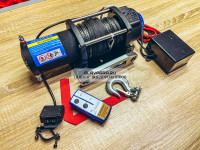 Лебедка электрическая 12V Electric Winch 5000lbs / 2268 кг синтетический трос на легкий авто