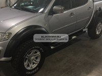 Расширители колёсных арок STC для Mitsubishi L200 2013-2014 длинный кузов, бампер и оптика MPS2 рест.