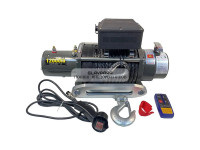 Лебедка электрическая 12V Electric Winch SC 12000lbs / 5443 кг IP66 стальной трос 12мм (влагозащита, радиоуправление, высокая скорость)