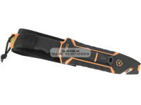 Нож туристический GANZO, длина 243 мм, сталь 8CR13, оранжевый, с паракордом, в ножнах